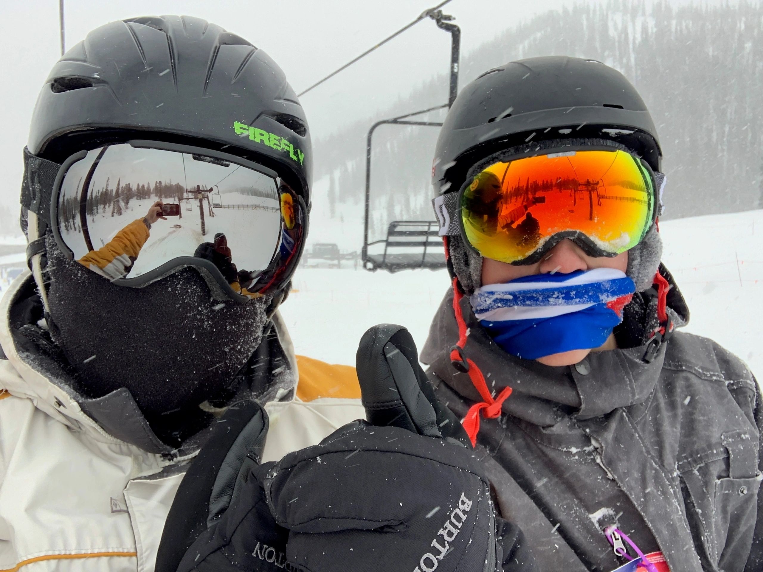 Ski day in full gear